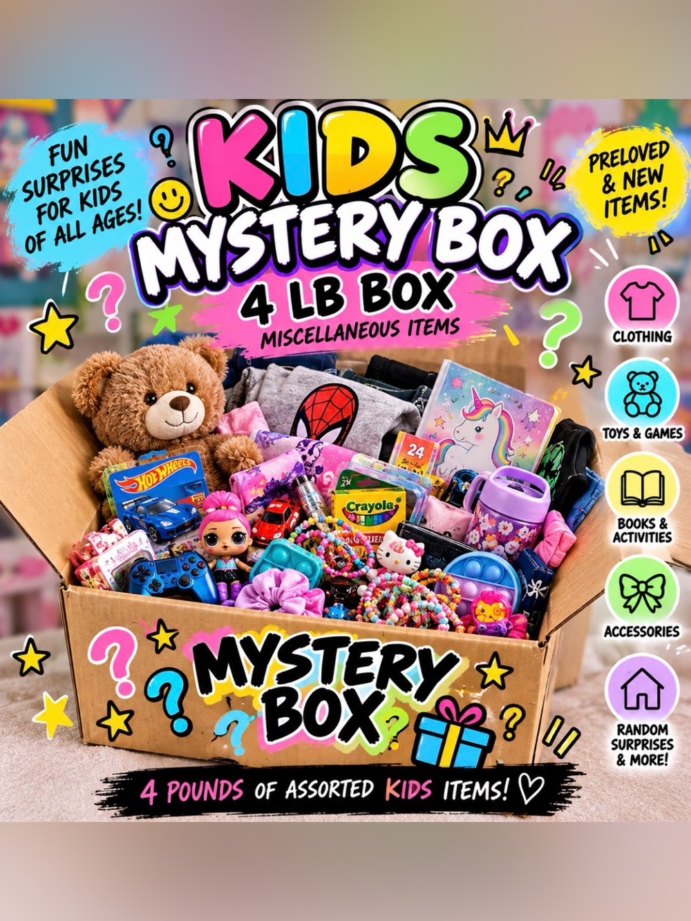 4 LB KIDS MYSTERY BOX!